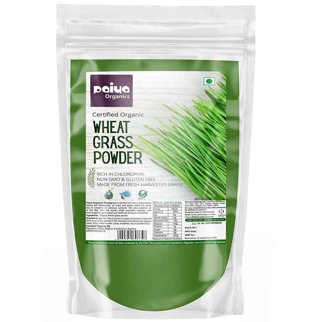 Paiya Organics Certified Organic Wheat Grass Powder 