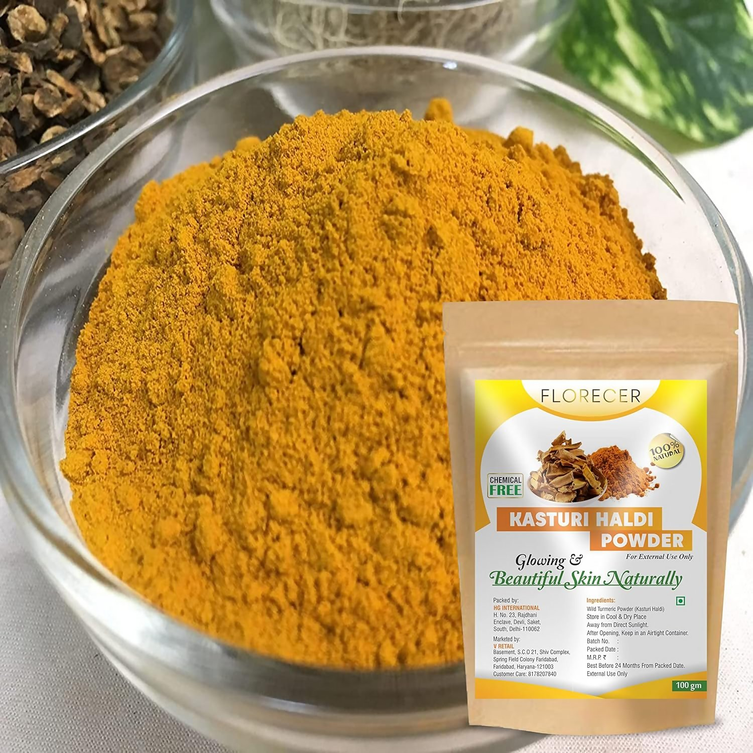 Florecer kasturi Haldi Powder 
