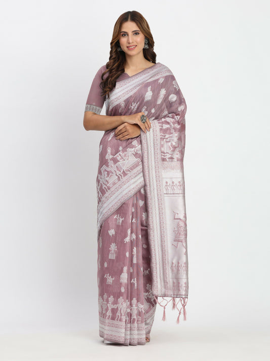 Shree Shyam Fashion Linen Cotton Sea Green Saree