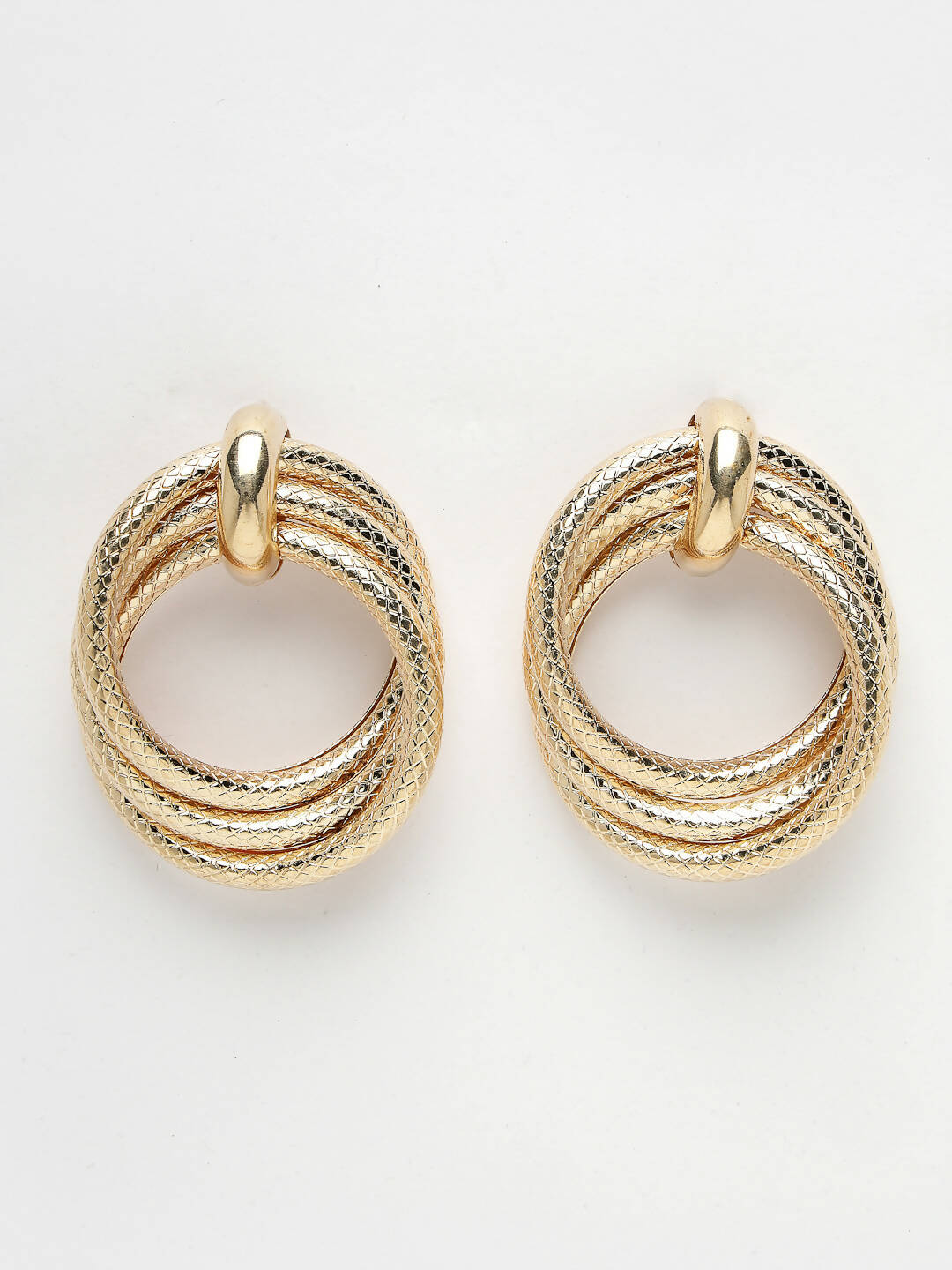 NVR Women's Gold-Plated Hoop Earrings - Grab2buy