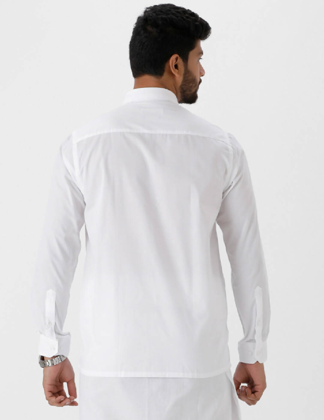 Ramraj Cotton Mens Full Sleeve White Shirt Plus Size - Luxury Cotton 