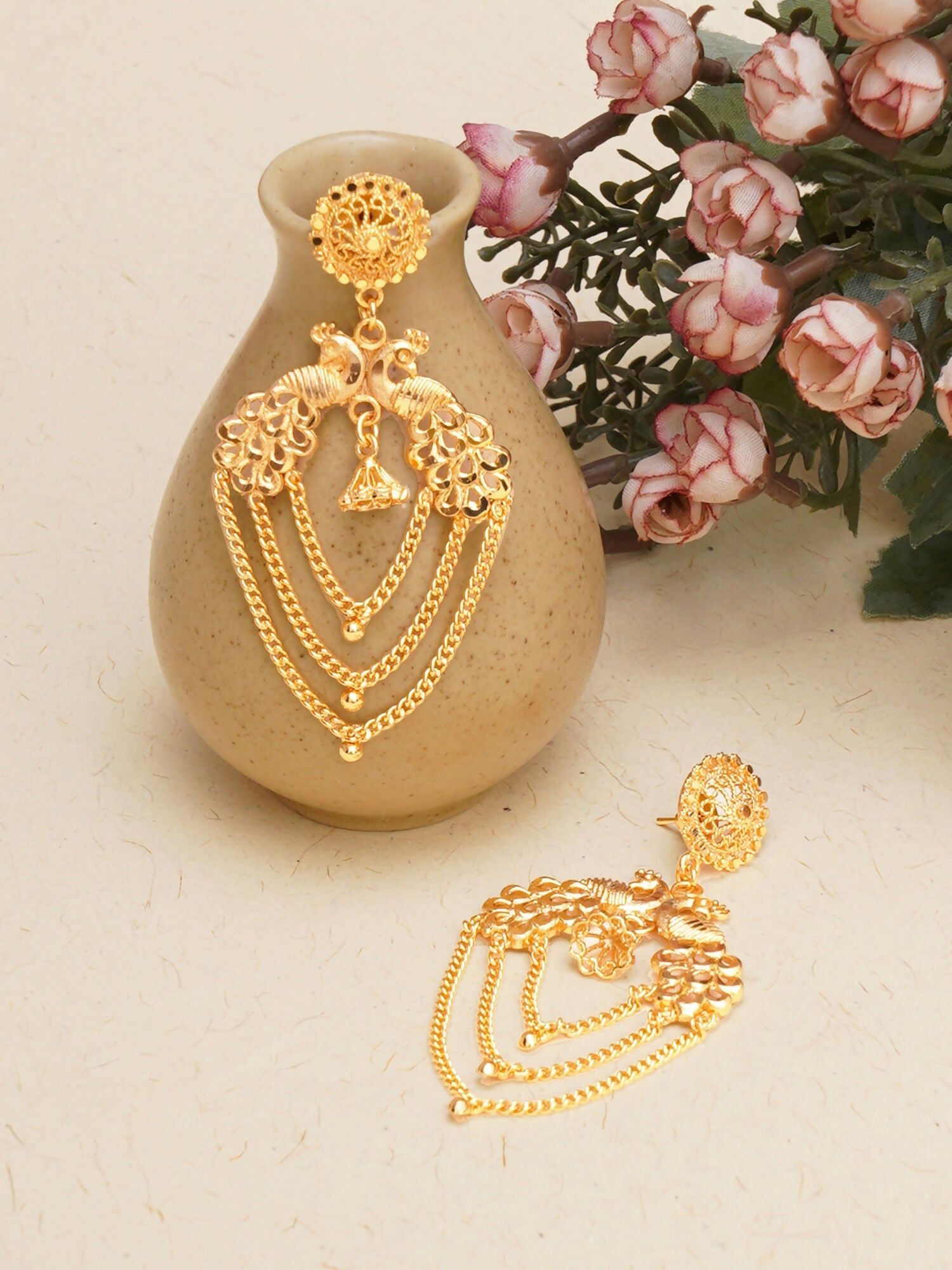 Golden Earrings (Gold) - Ruby Raang - Grab2buy