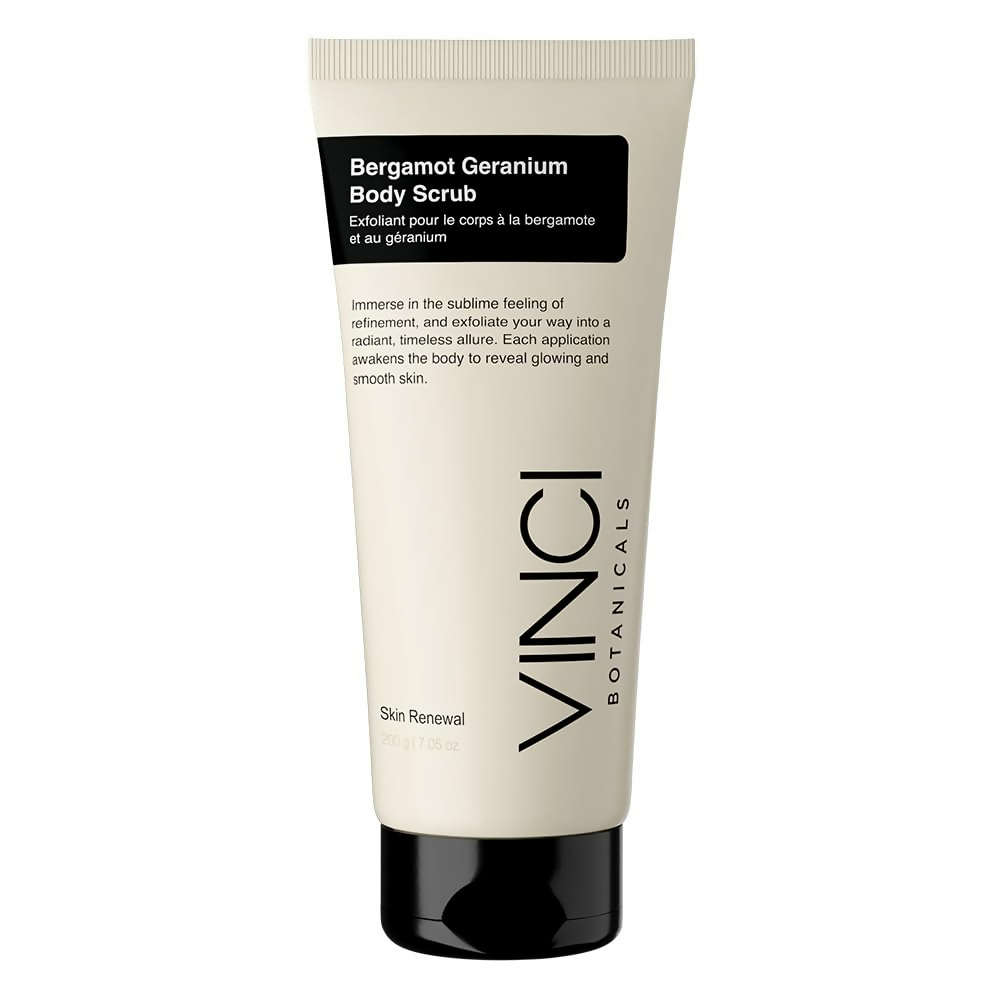 Vinci Botanicals Bergamot Geranium Body Scrub  Grab2Buy Vinci Botanicals Grab2Buy