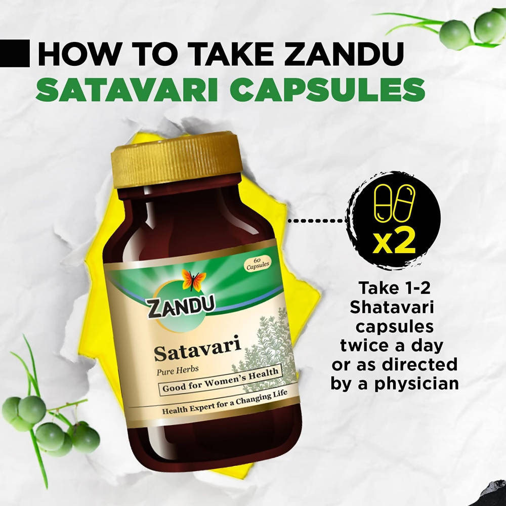 Zandu Satavari Pure Herbs Capsules - Grab2buy