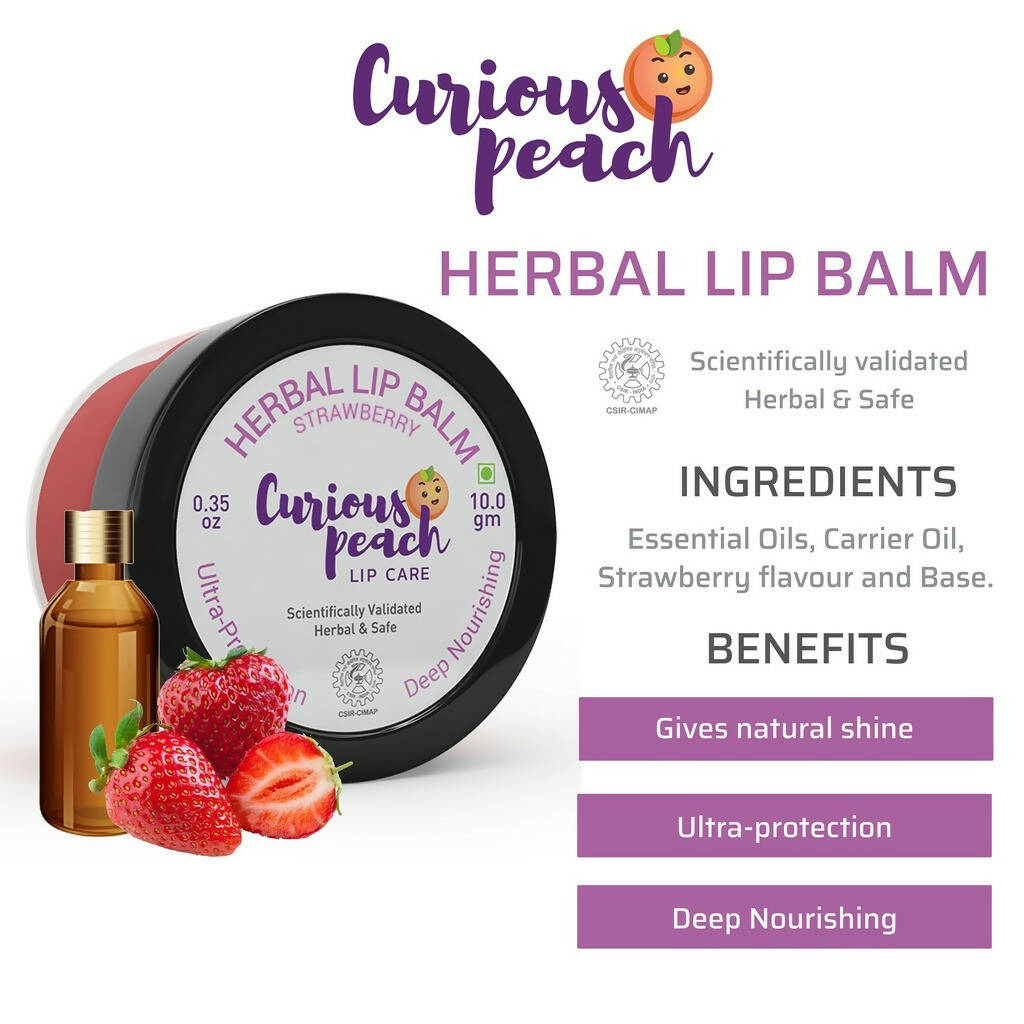 Curious Peach Herbal Lip Balm Strawberry - Grab2buy