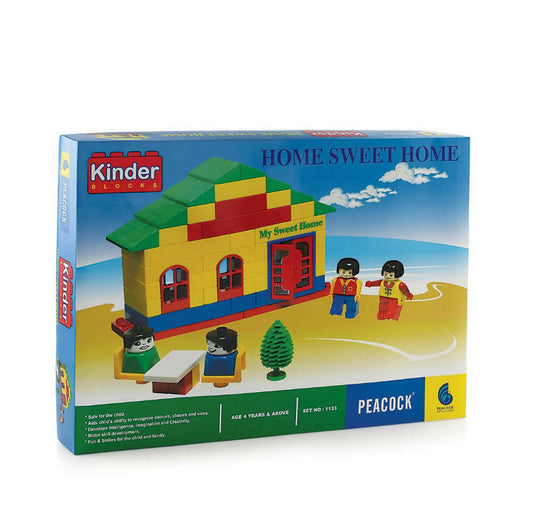 Peacock Home Sweet Home Learning & Educational Building Interlocking Blocks Set For Kids - Grab2buy