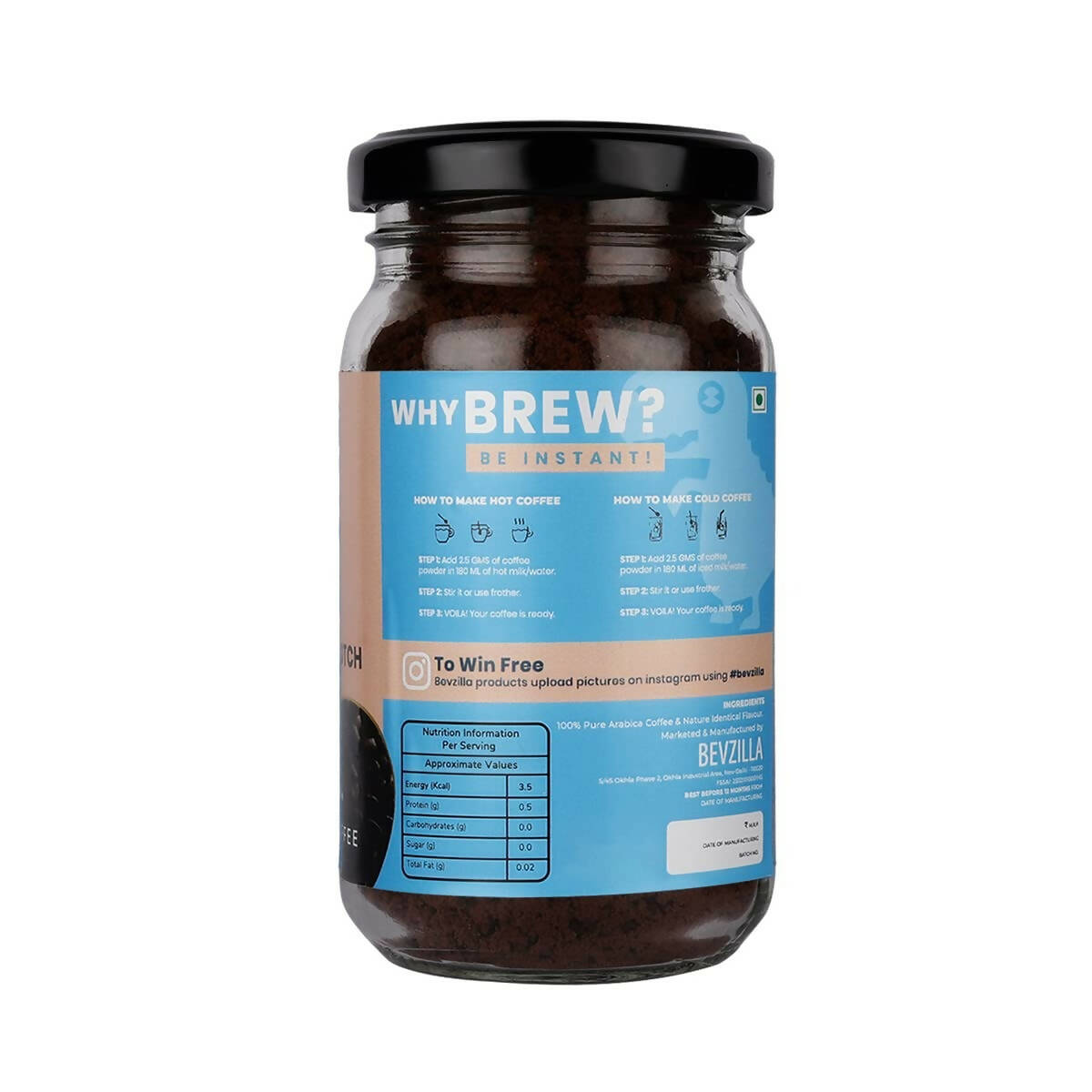 Bevzilla Instant Coffee Powder (English Butterscotch Flavour) 