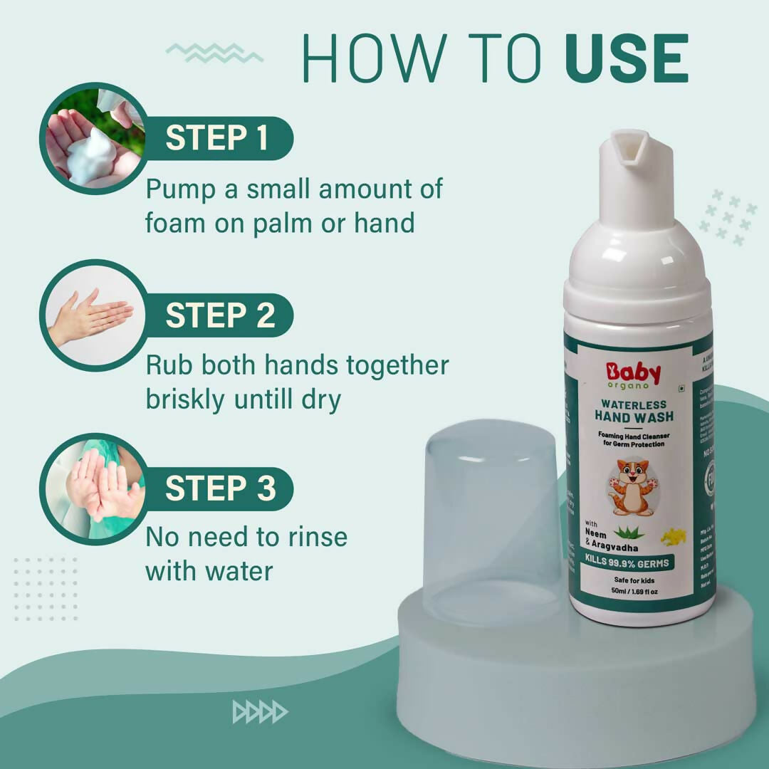 Babyorgano Non Alcoholic Foam Based Waterless Hand Wash for Kids - Grab2buy