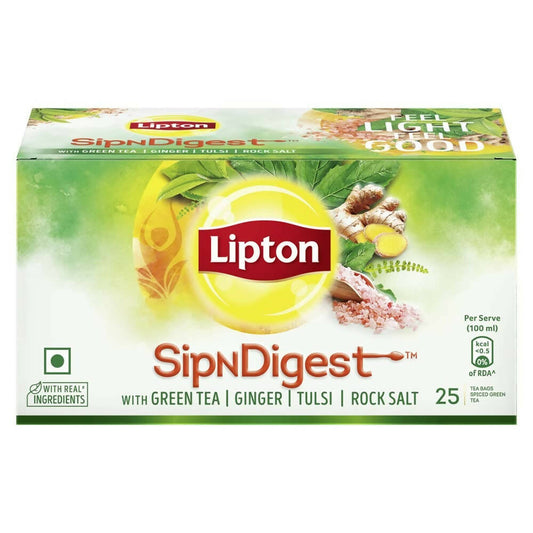 Lipton SipNDigest With Tulsi & Rock Salt Ginger Green Tea Bags - Grab2buy