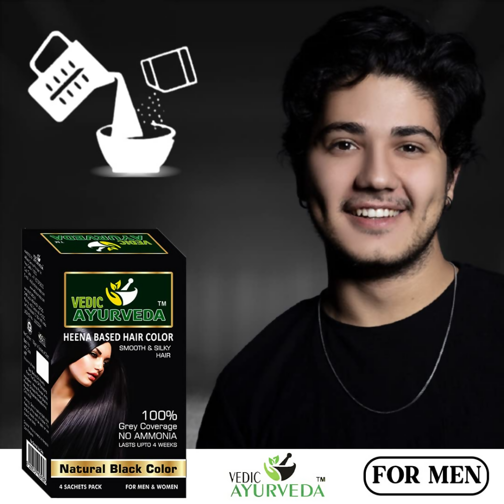 VedicAyurveda Natural Pure Henna Based Hair Color - Natural Black  Grab2Buy VedicAyurveda Grab2Buy