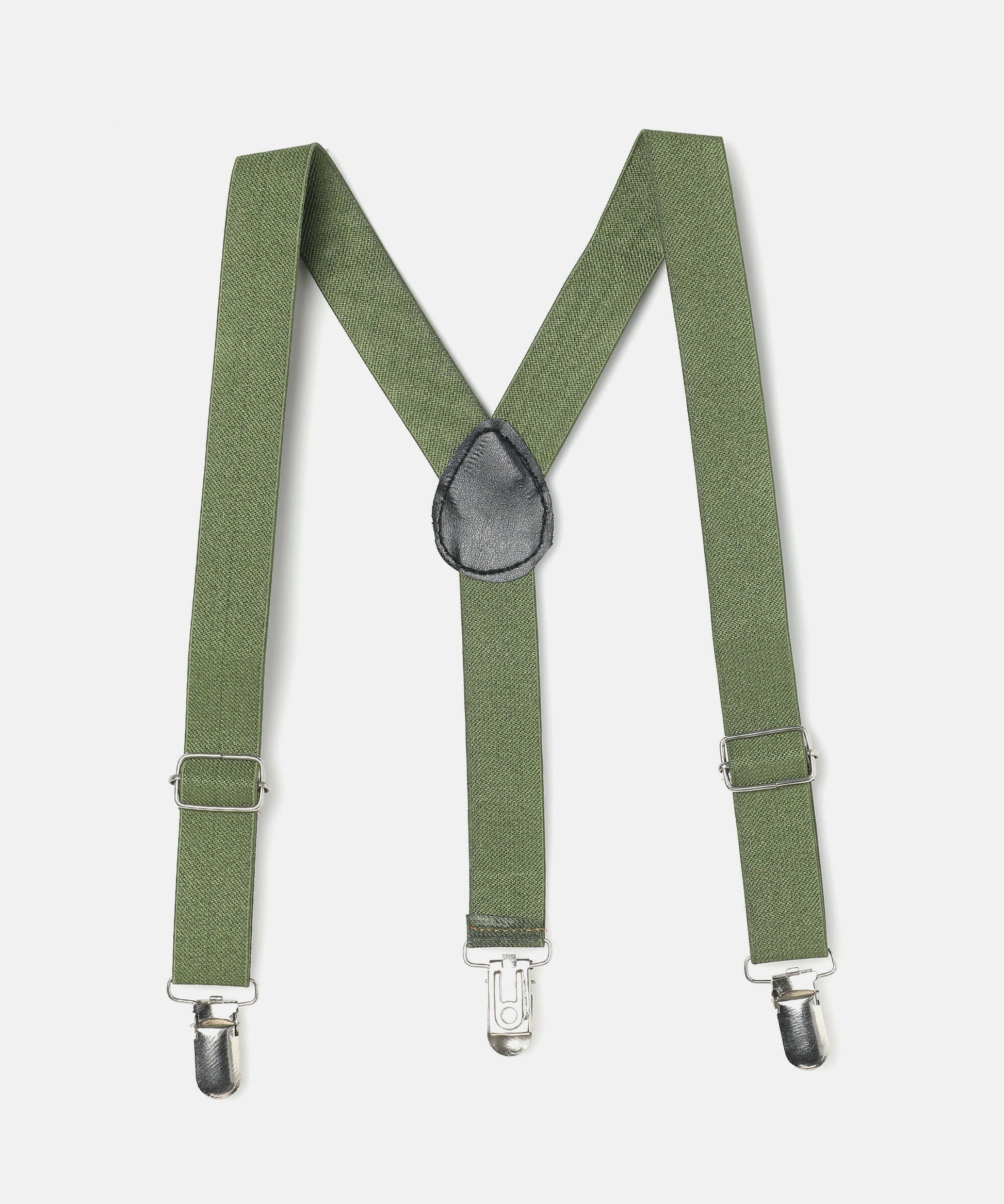 Manet Boys Solid Suspenders - Olive Green