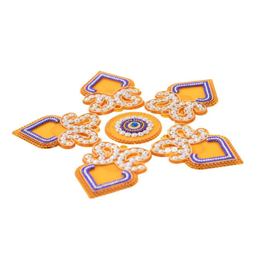 Kundan HandiKrafts Designer Double Kairi Rangoli Yellow (Baby) - Grab2buy