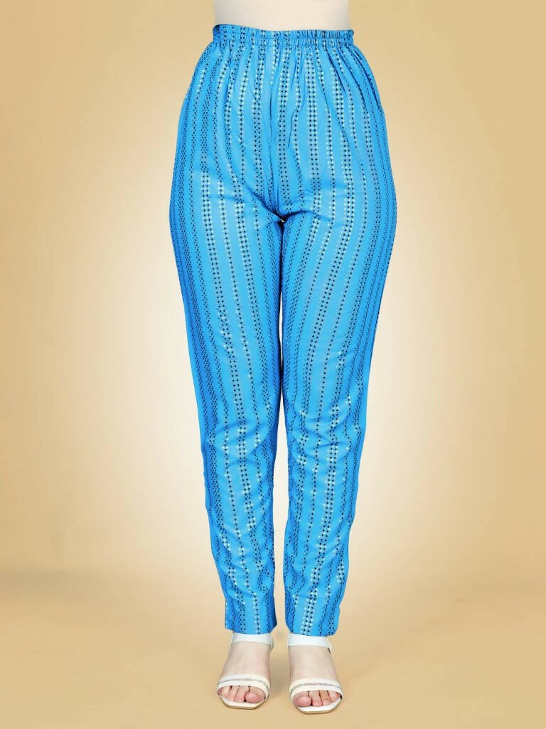 Aastha Fashion Women's Sky Blue Viscose Rayon Embroidered Kurta Pant Set - Grab2buy