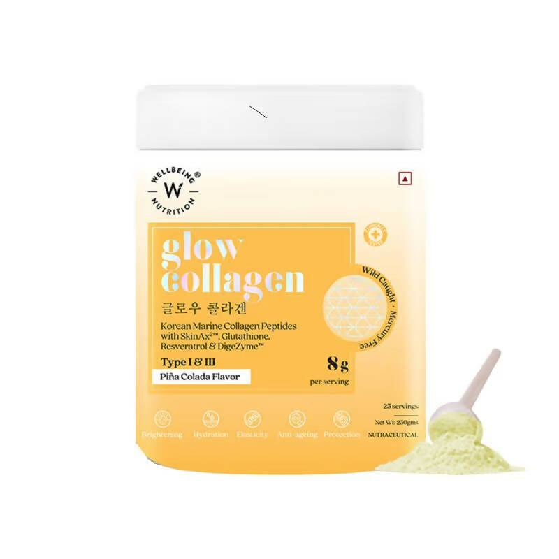 Wellbeing Nutrition Glow Korean Marine Collagen Peptides - Pina Colada Flavor  Grab2Buy Wellbeing Nutrition Grab2Buy