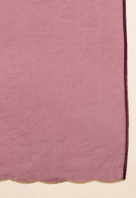 FIORRA Women's Wine Georgette Anarkali Kurta With Dupatta 