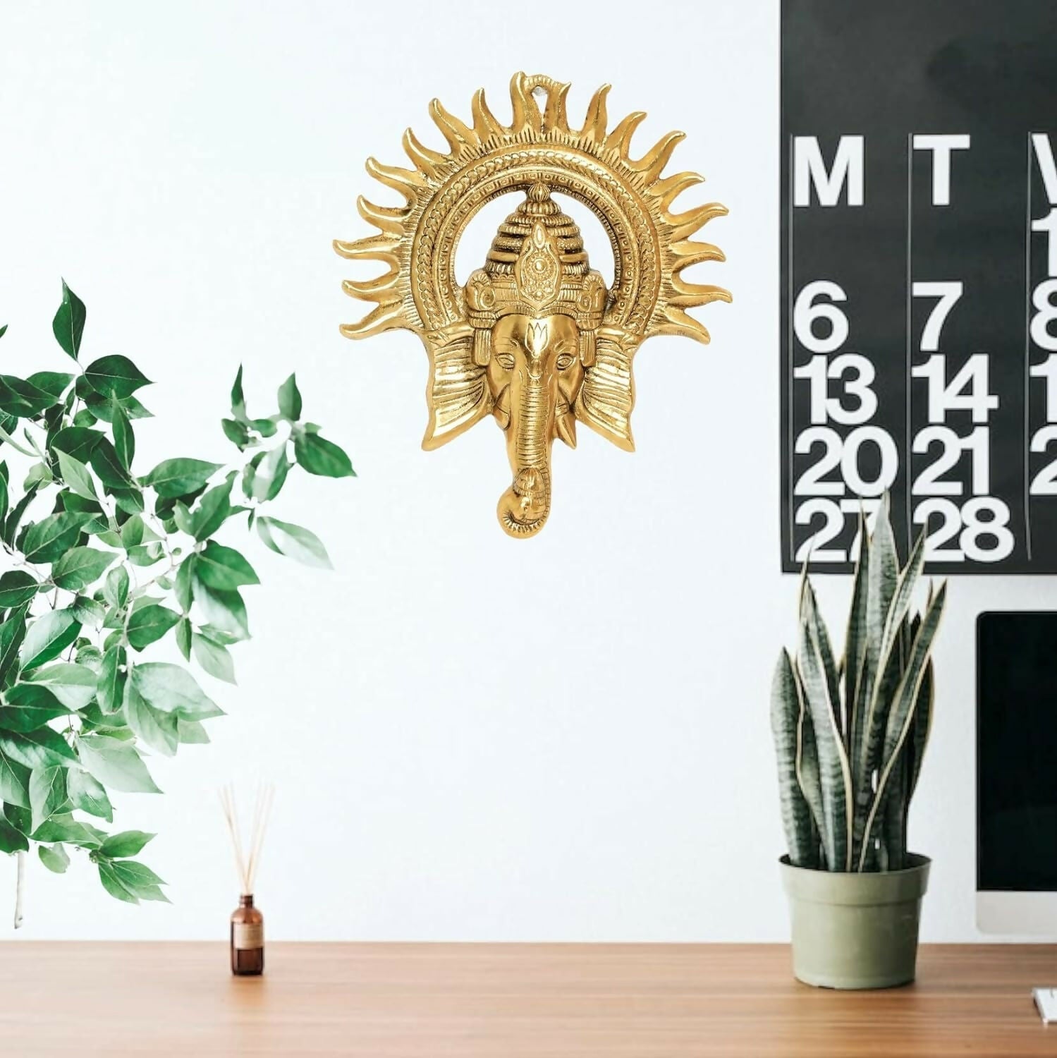 KridayKraft Metal Ganesha ji Statue, Ganpati Wall Hanging Sculpture Lord Ganesh Idol - Grab2buy