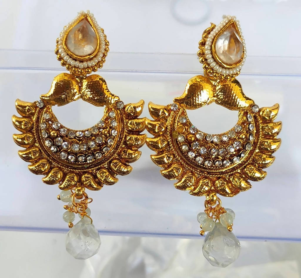 White Kemp Danglers - Grab2buy