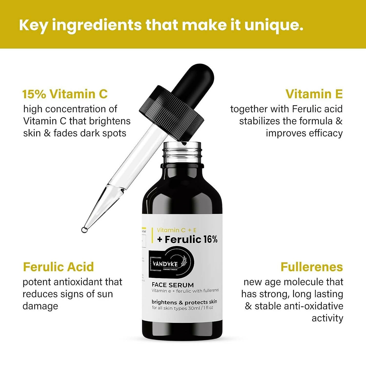 Vandyke Vitamin C + E + Ferulic 16% Face Serum  Grab2Buy Vandyke Grab2Buy