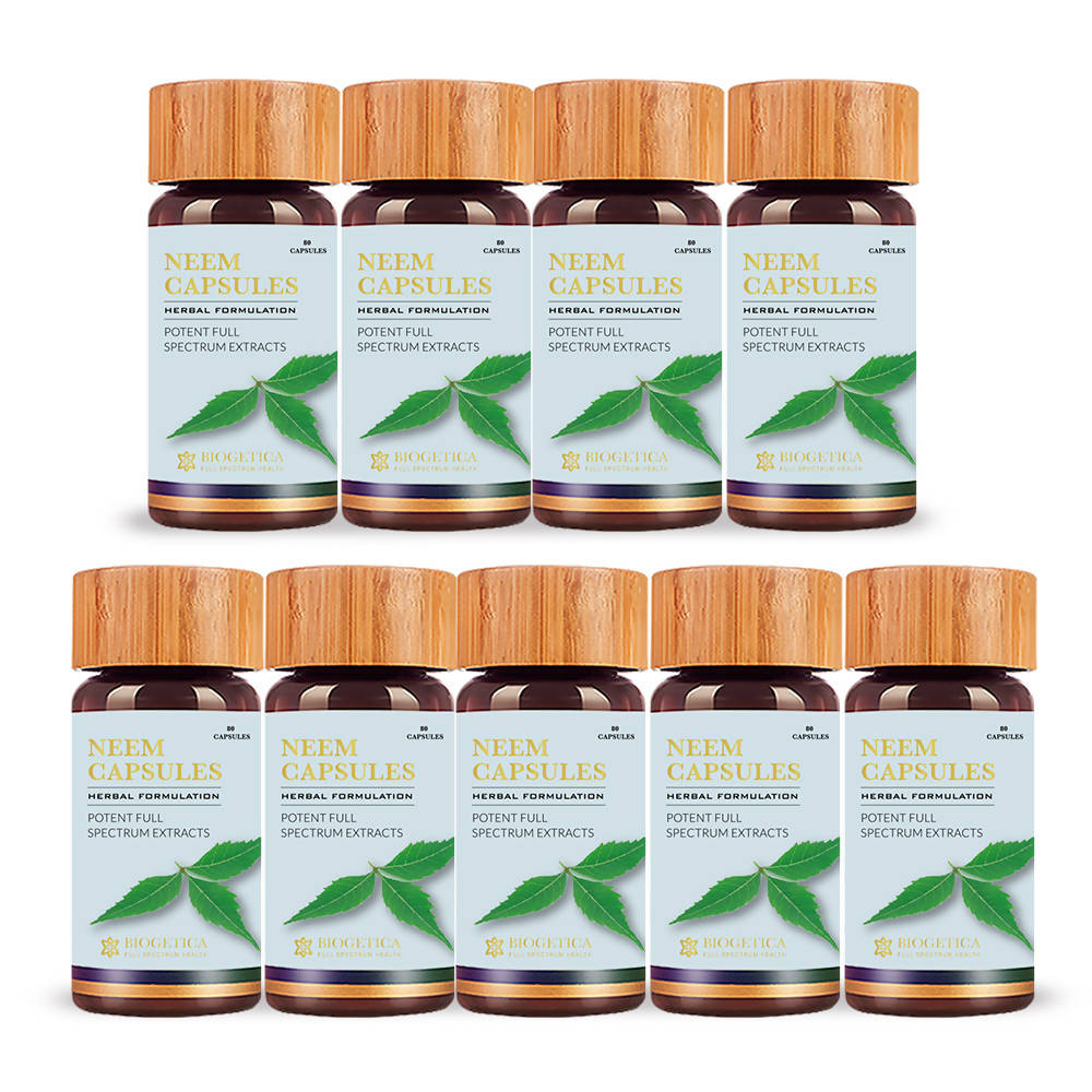 Biogetica Neem Capsules (Detox, anti-fungal and anti-bacterial properties) - Grab2buy