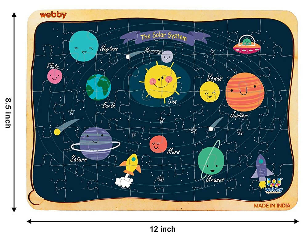 Webby Outer Space Solar System Wooden Jigsaw Puzzle - 40 Pcs  Grab2Buy Webby Grab2Buy