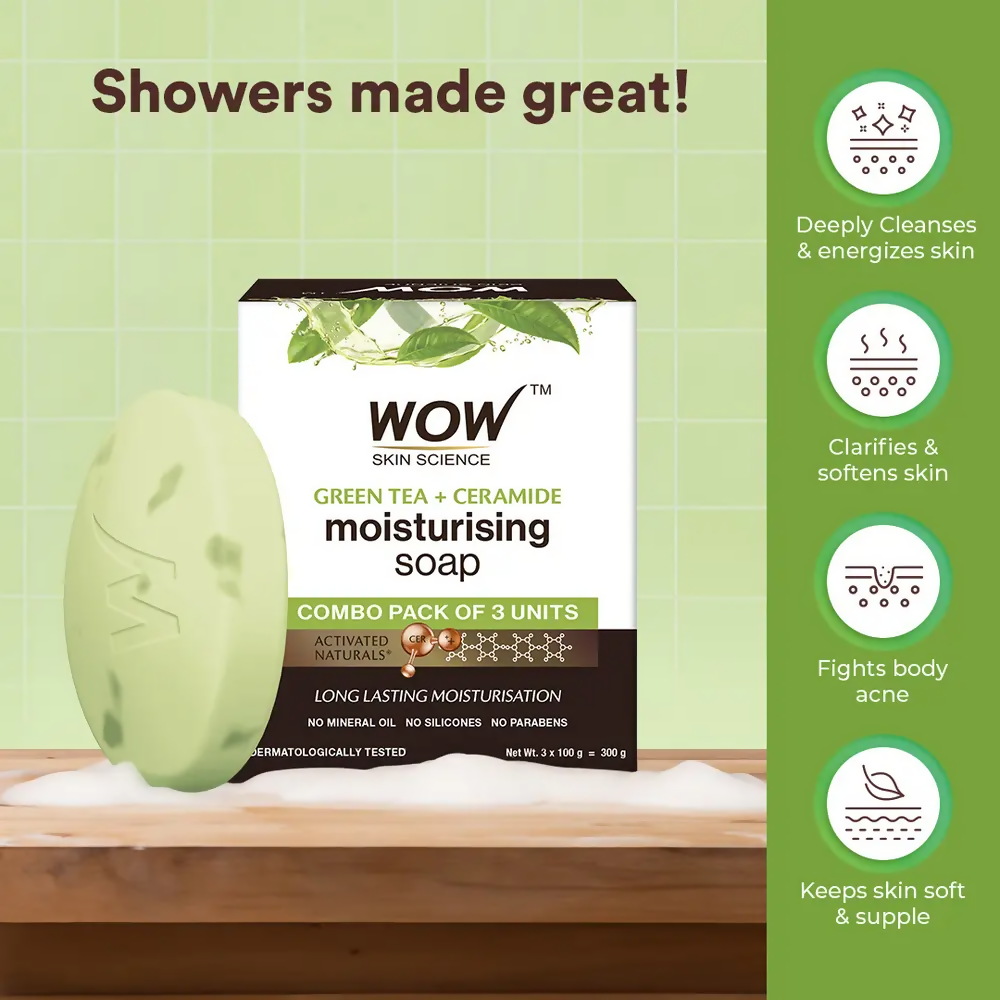 Wow Skin Science Green Tea & Ceramide Moisturizing Soap  Grab2Buy Wow Skin Science Grab2Buy