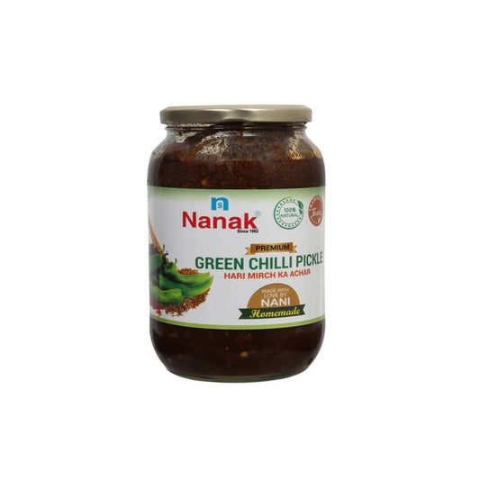 Nanak Homemade Green Chilli Pickle,1Kg-[Less Oil & Salt] - Grab2buy