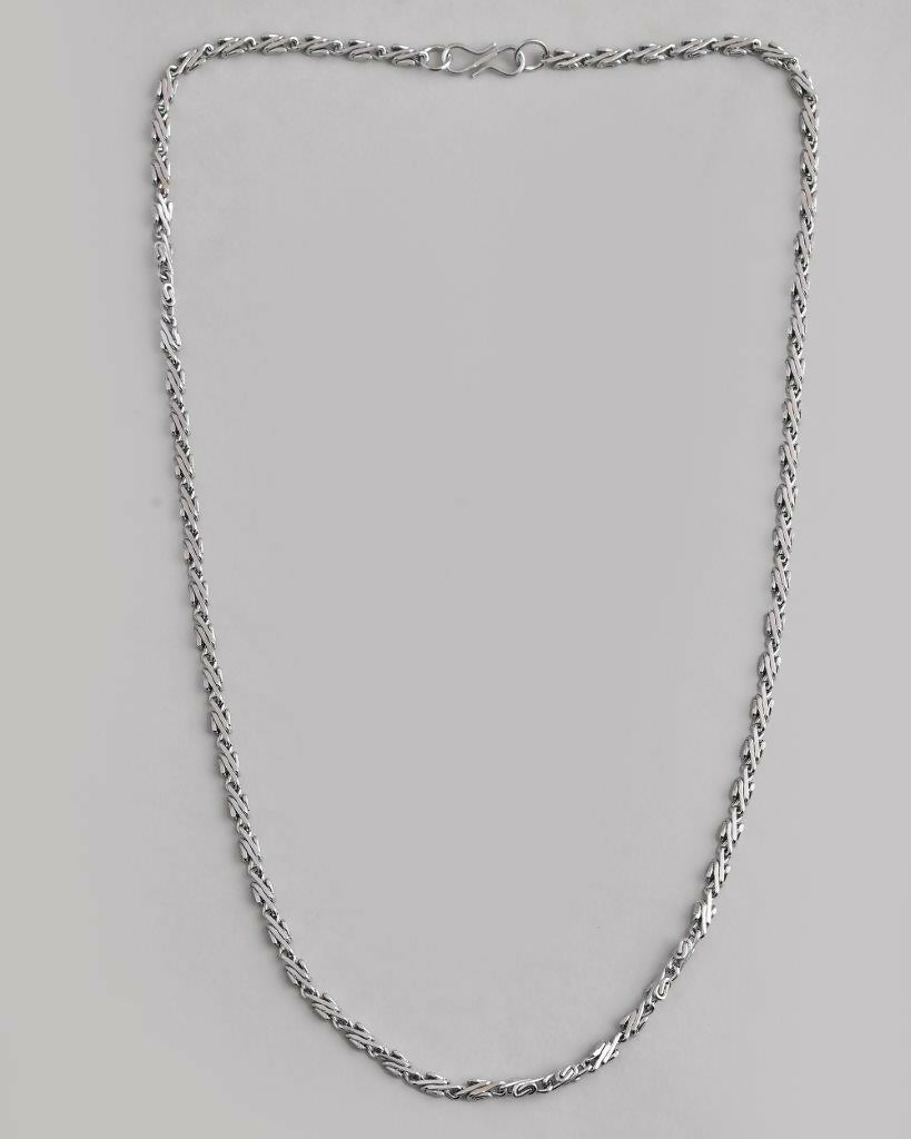 VOJ Silver Plated Designer Chain For Men 