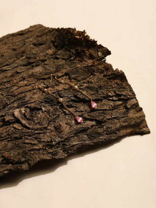 Gold-Plated Contemporary Drop Earrings - Ruby Raang - Grab2buy