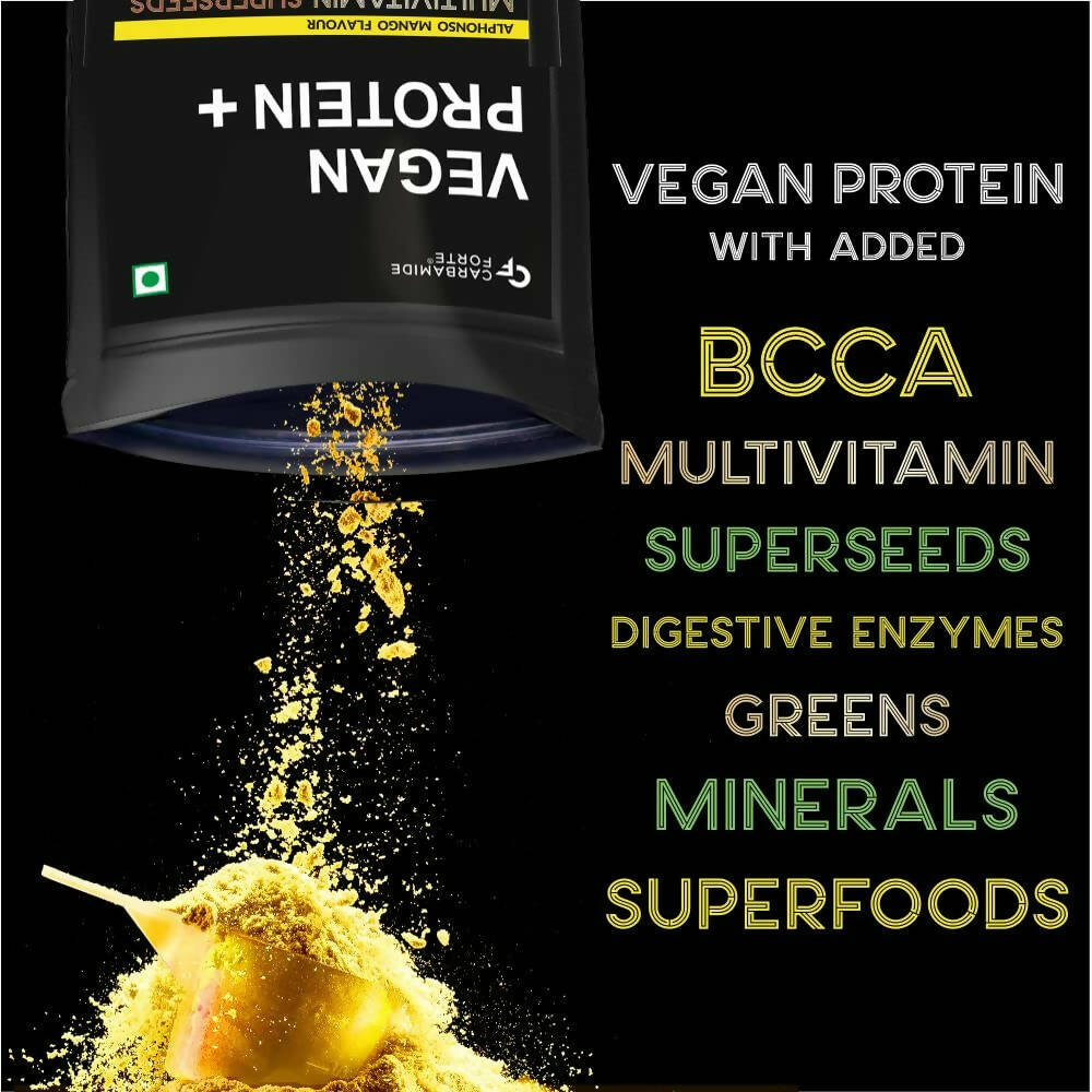 Carbamide Forte Vegan Protein+ Powder - Alphonso Mango Flavour 