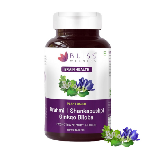 Bliss Welness Brahmi Shankpushpi Ginkgo Biloba Tablets 