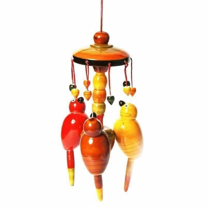 Etikoppaka handmade Wooden Colorful Wall Hanging With Parrots - Grab2buy