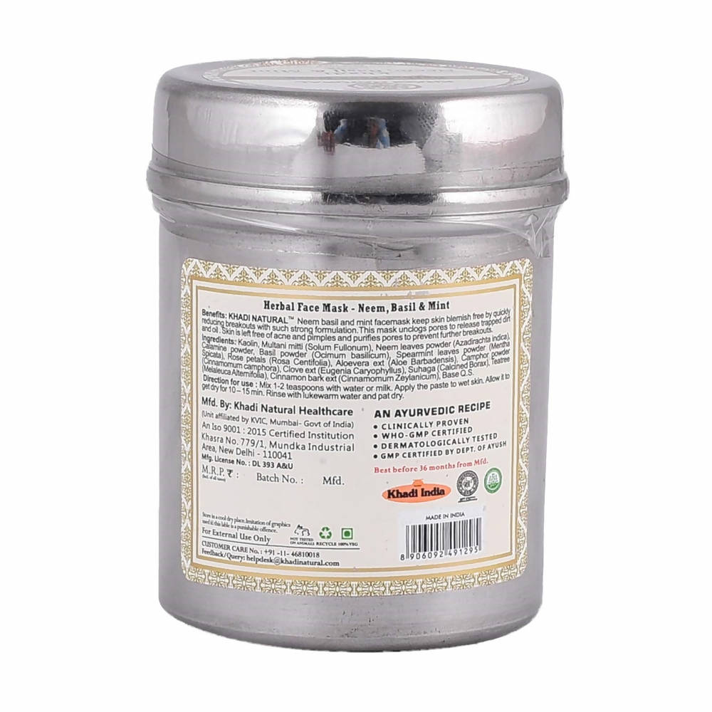 Khadi Natural Neem Basil & Mint Herbal Face Mask 
