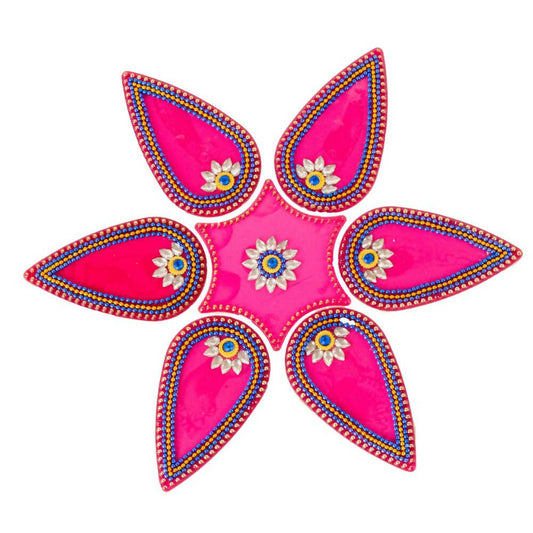 Kundan HandiKrafts Drop Rangoli Pink (Medium) - Grab2buy