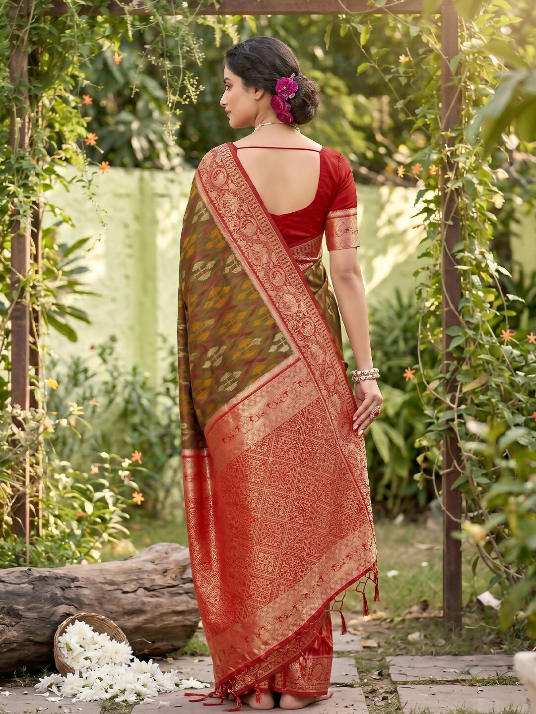 Shree Shyam Fashion Mehndi Soft Silk Saree