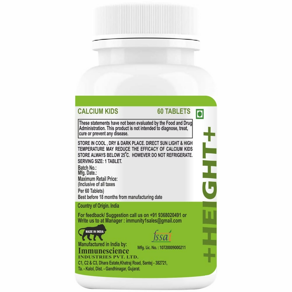 Immunescience Calcium With Vitamin D3 (Vitamin D) Tablets For Kids 