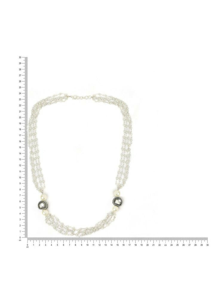 White Rhodium Plated Kundan Neckalce - Ruby Raang  Grab2Buy Ruby Raang Grab2Buy