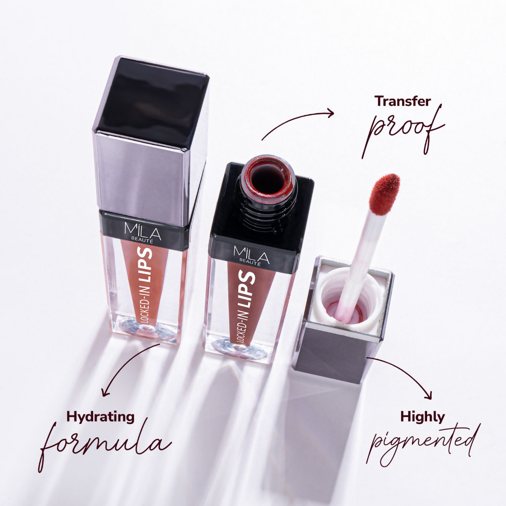 Mila Beaute 12 Hr Non-Transfer Locked-In Liquid Lipstick - Blackcurrant Cake 