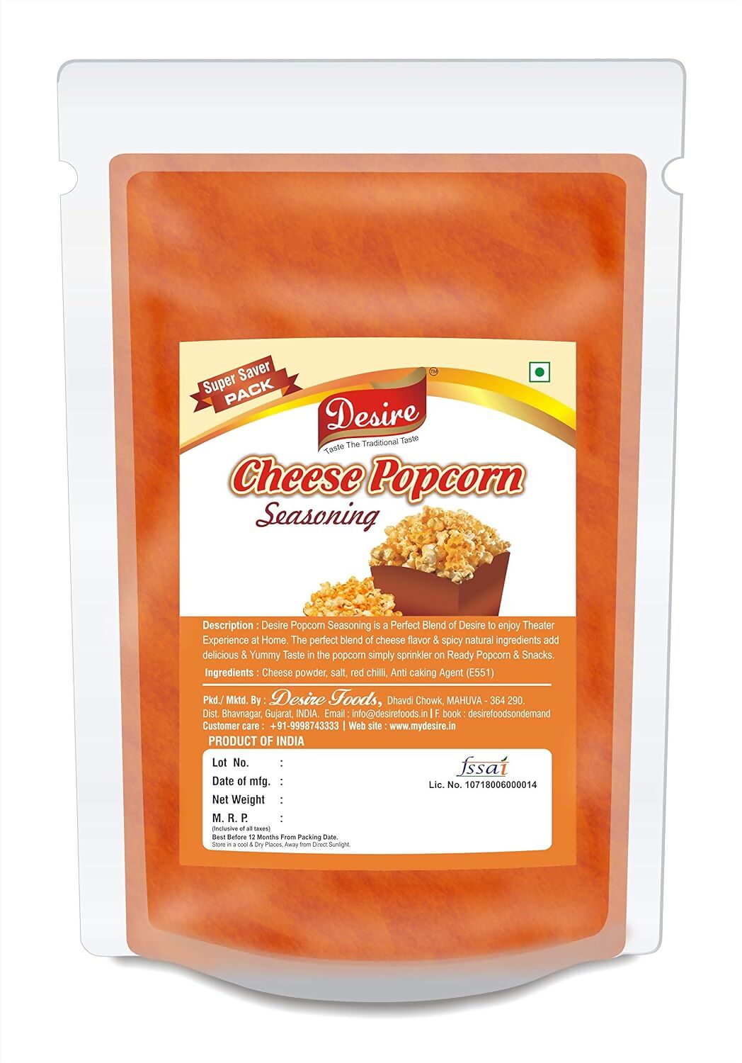 Desire Cheese Popcorn Seasoning Powder - Grab2buy