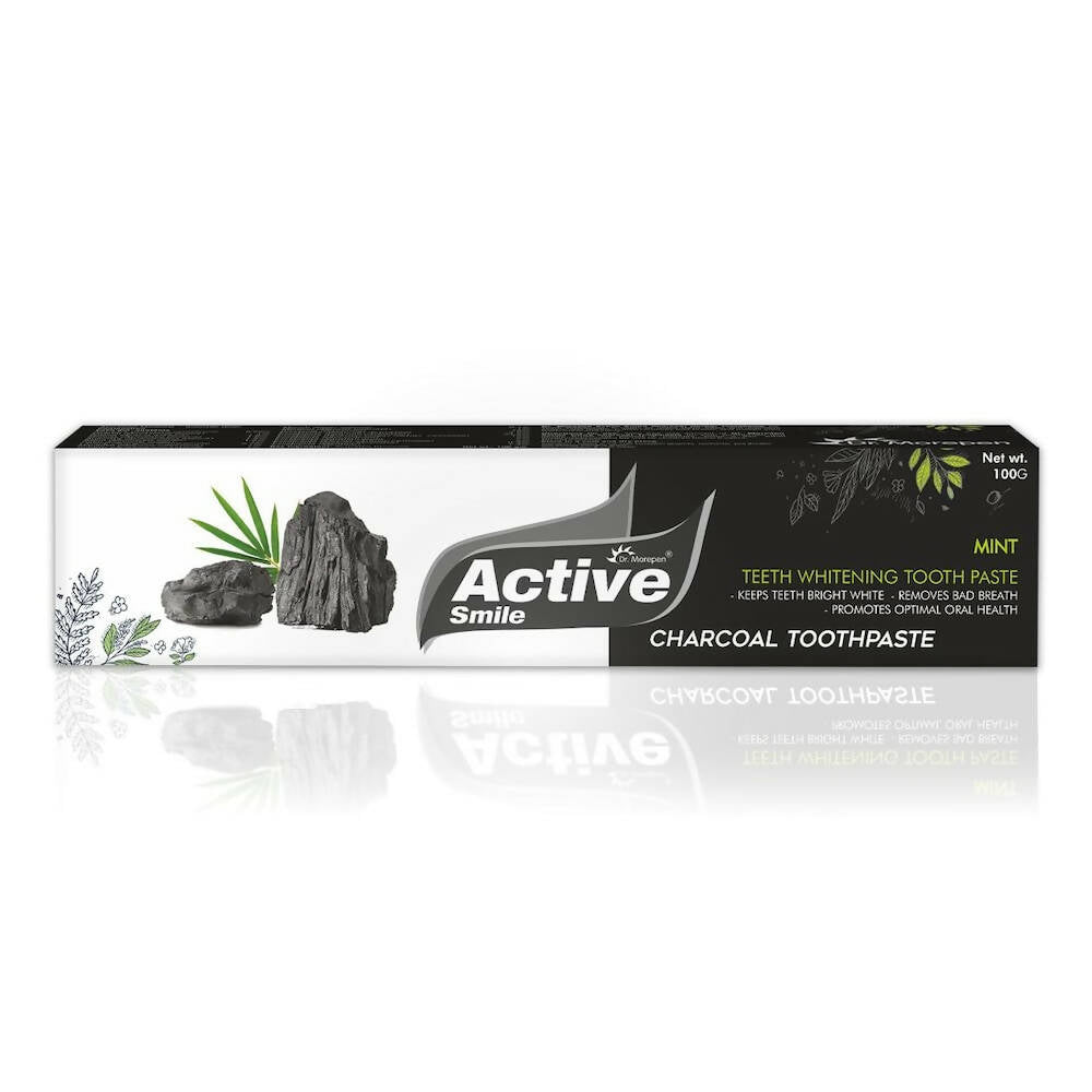 Dr. Morepen Active Smile Charcoal Toothpaste for Teeth Whitening & Bad Breath Removal - Grab2buy