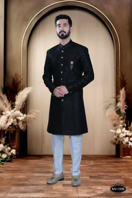 Joban Fashion Men's Black TR Kurta with Pyjama