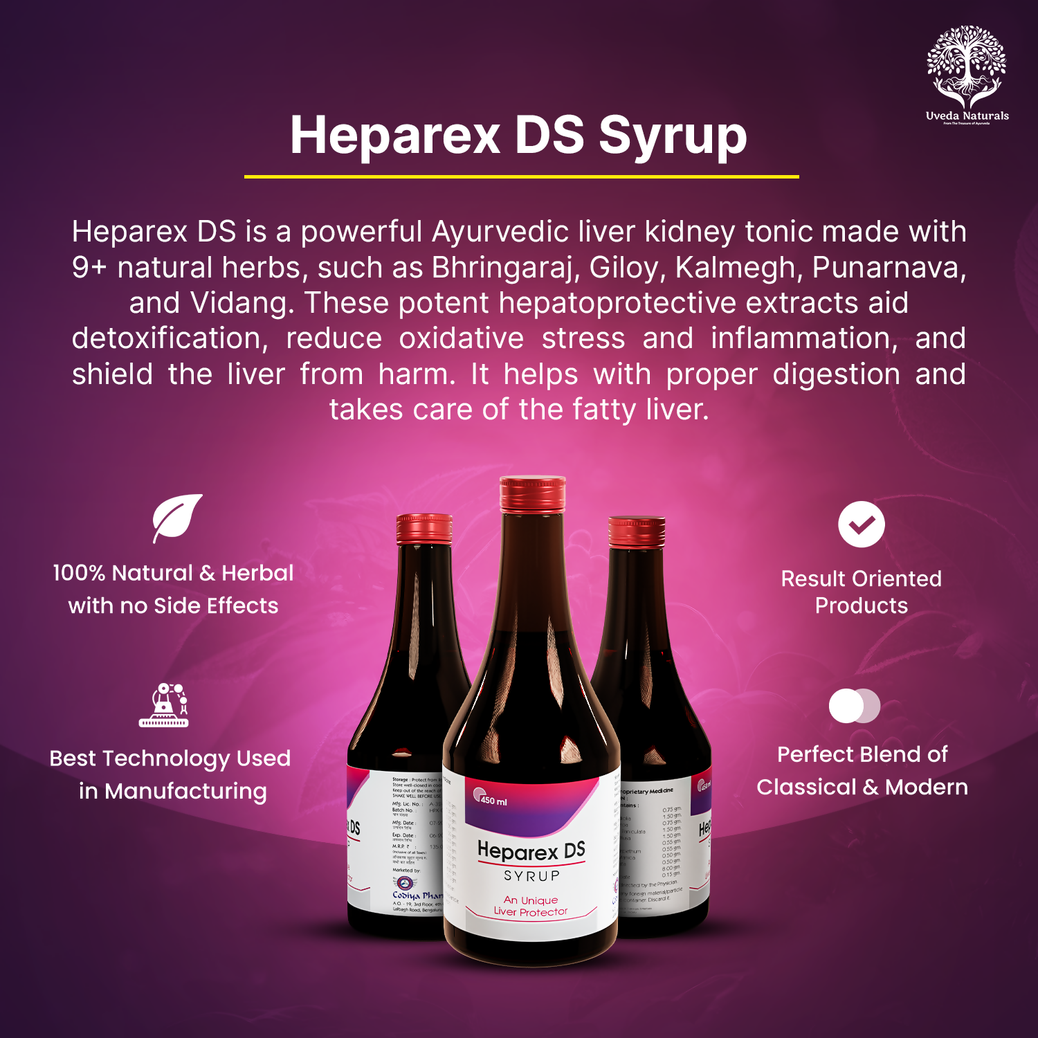 Uveda Naturals Heparex DS Syrup 