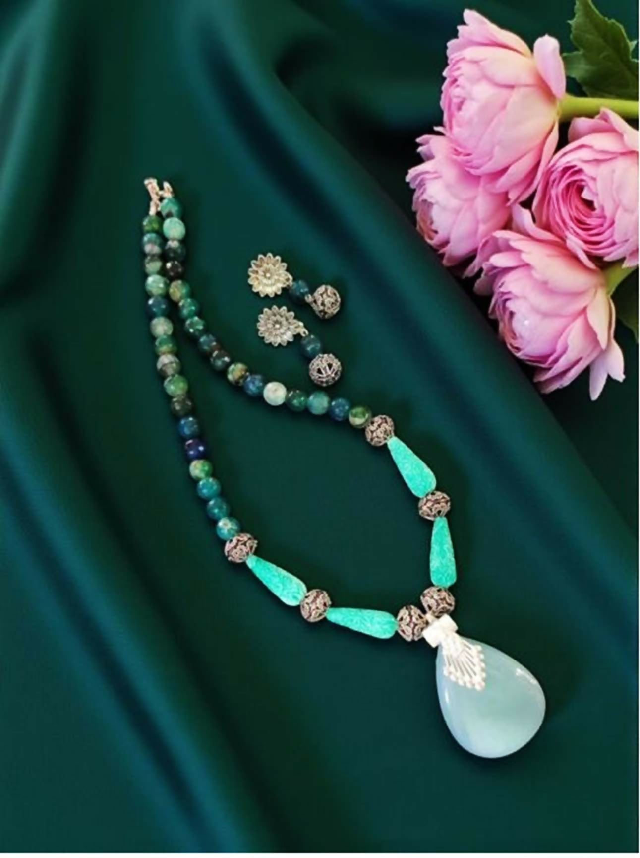 Joban Fashion Women Multi 3 Layer Crystal Necklace