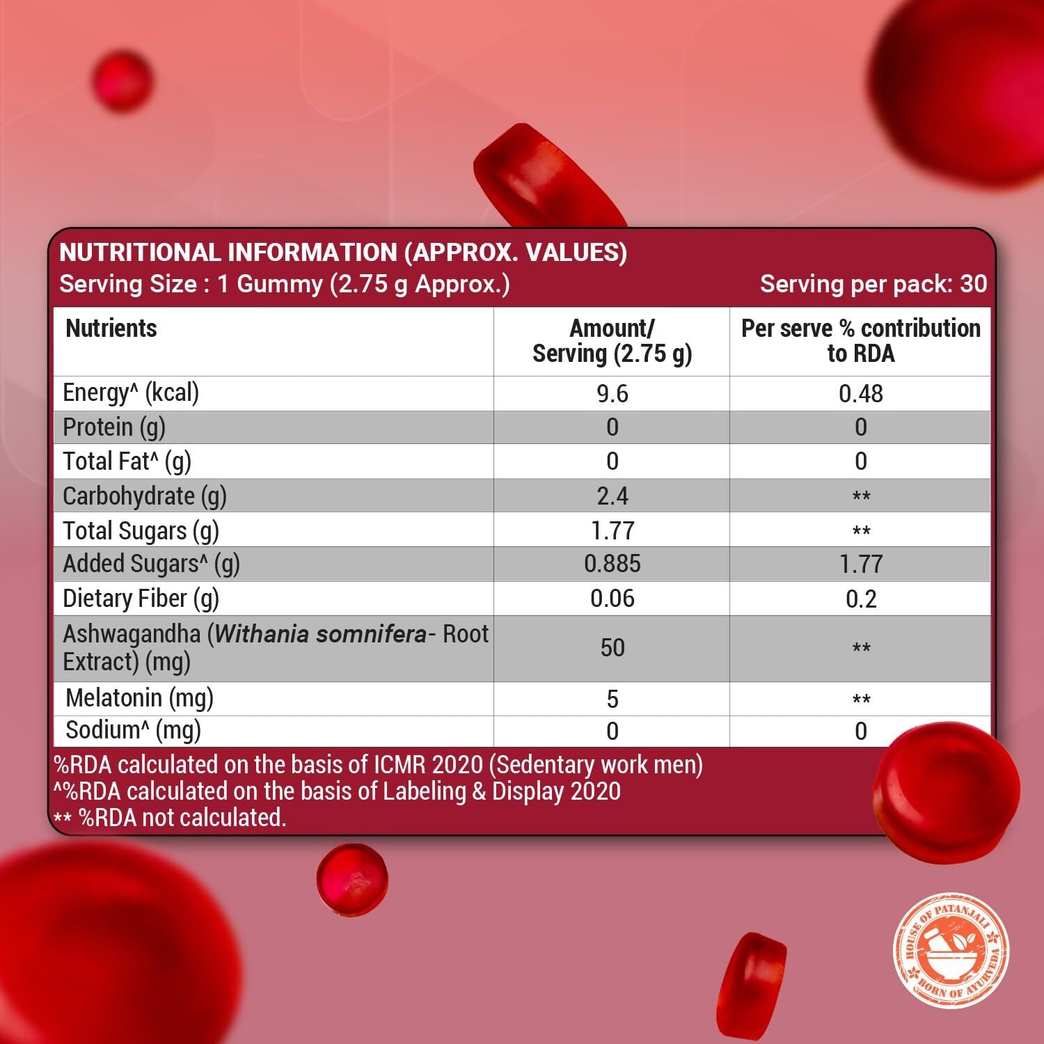 Patanjali Nutrela Ashwagandha & Melatonin Gummies 