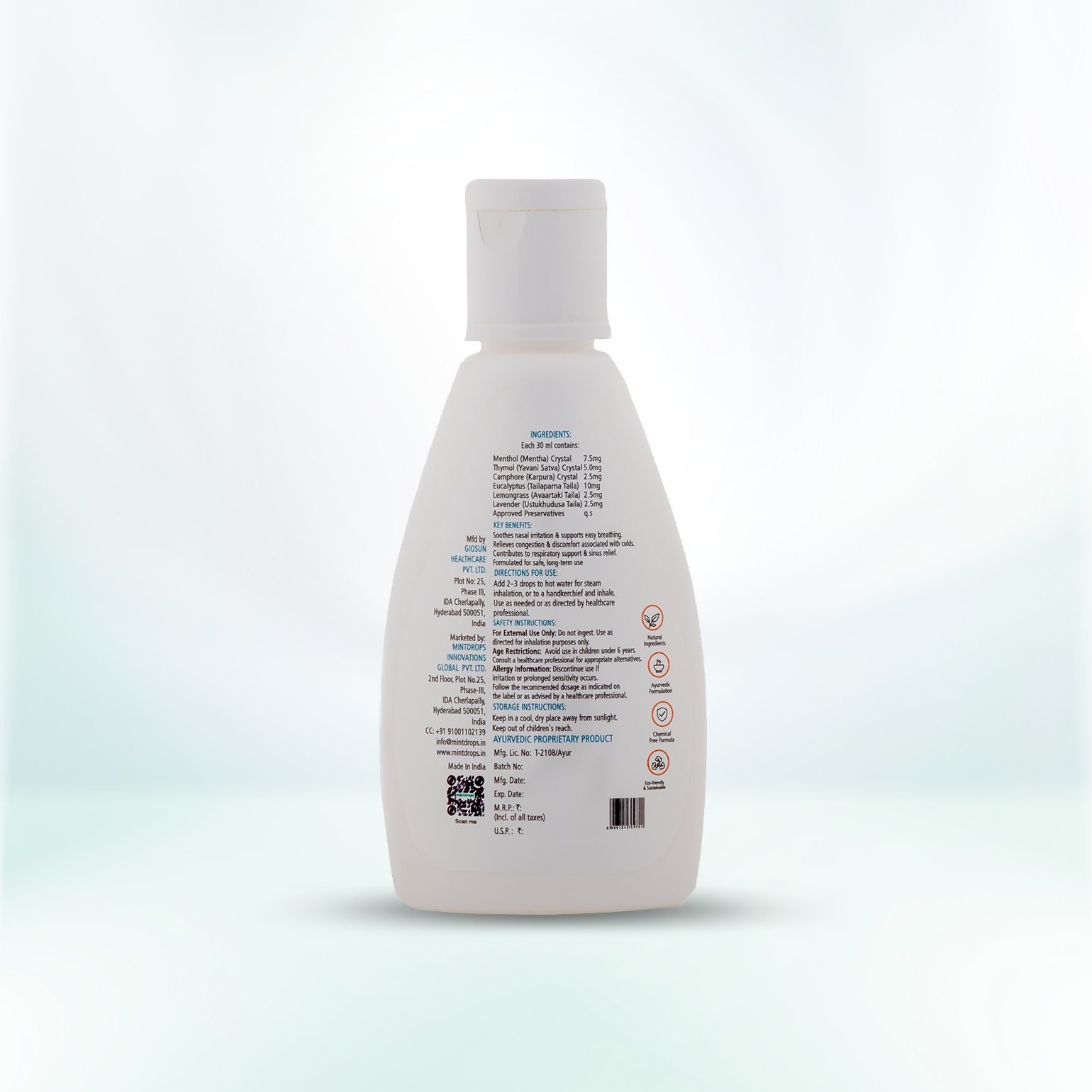 Mintdrops Breathease Cold Relief Inhalant Drops 