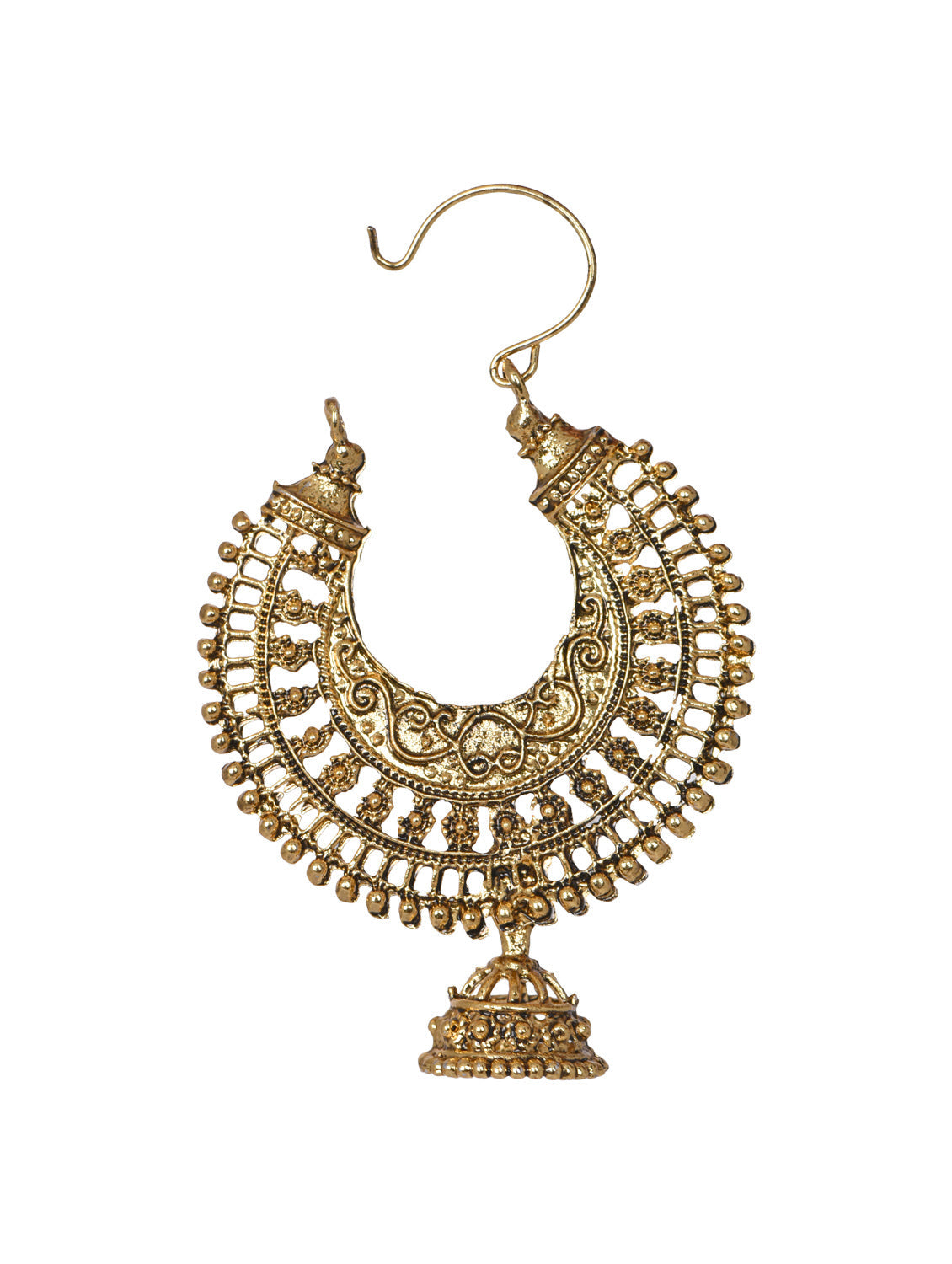 Gold-Plated Alloy Golden Round Hoop Style Earrings - The Pari - Grab2buy