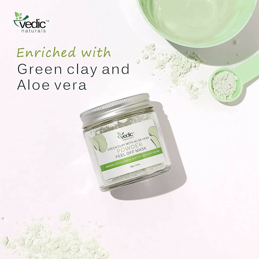 Vedic Naturals Green Clay With Aloe Vera Powder Peel Off Mask  Grab2Buy Vedic Naturals Grab2Buy