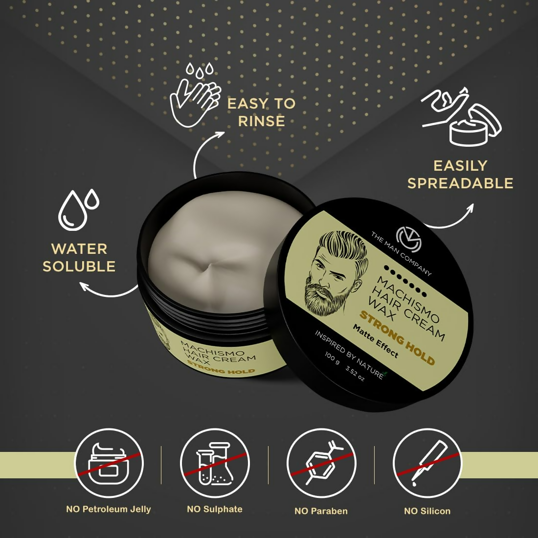 The Man Company Machismo Stronghold Hair Wax For Men  Grab2Buy The Man Company Grab2Buy