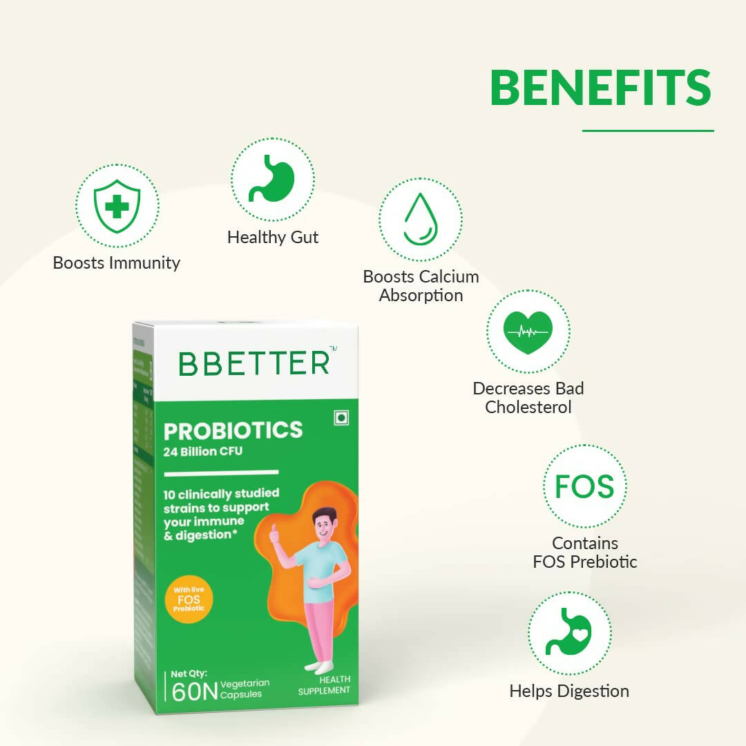 BBETTER Probiotics 24 Billion CFU Capsules - Grab2buy