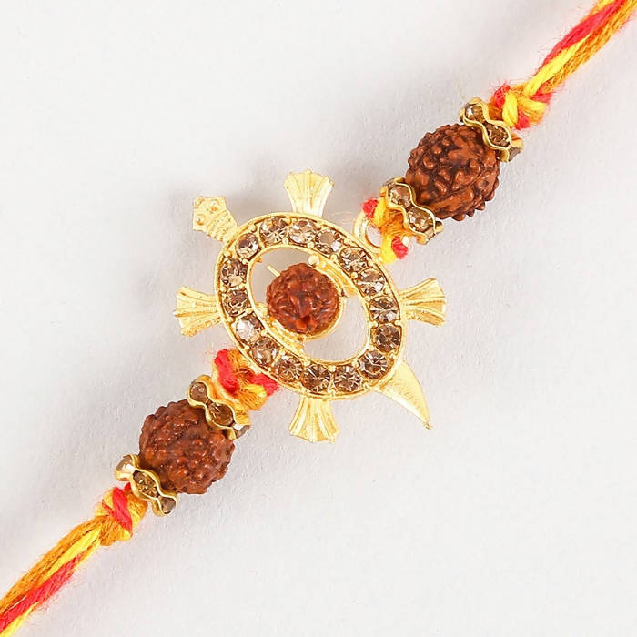 Rudraksha Royal Design Rakhi & Fruit N Nut Chocolates