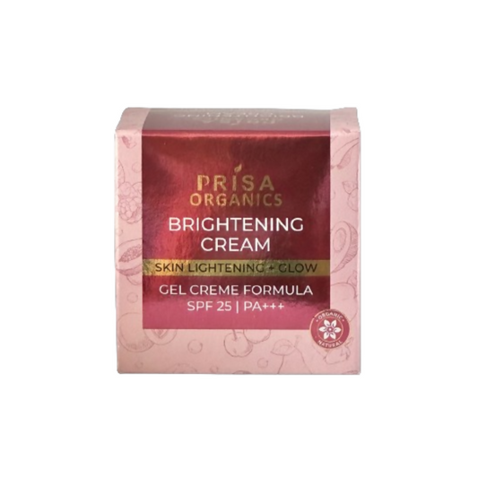 Prisa Organics Brightening Cream for Skin Lightening & Glow, Gel Cream Formula, SPF 25 PA+++